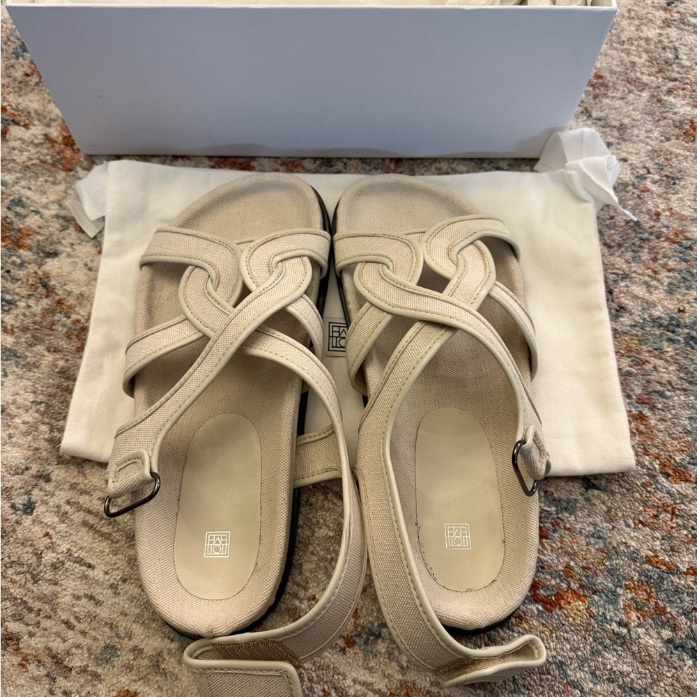 Toteme Cream Strappy Sandals - Picture 2 of 3